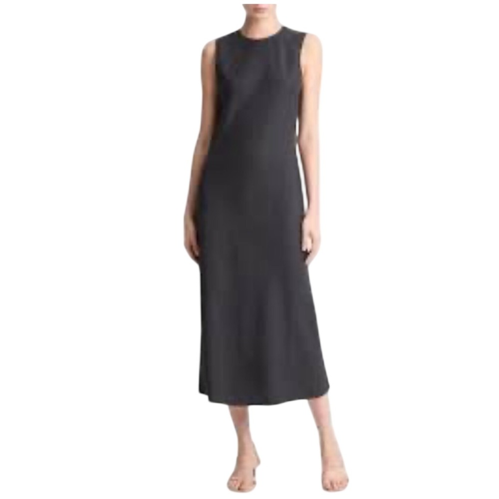 Vince Black Sleeveless Midi Length Dress Size 6 Minimalist $375